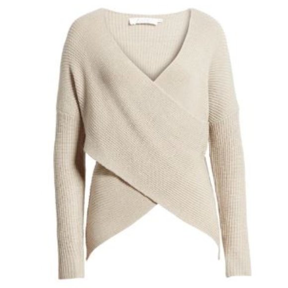 🆕️ NEW Wrap Front Sweater  In Oatmeal ASTR THE LABEL S - Picture 6 of 9